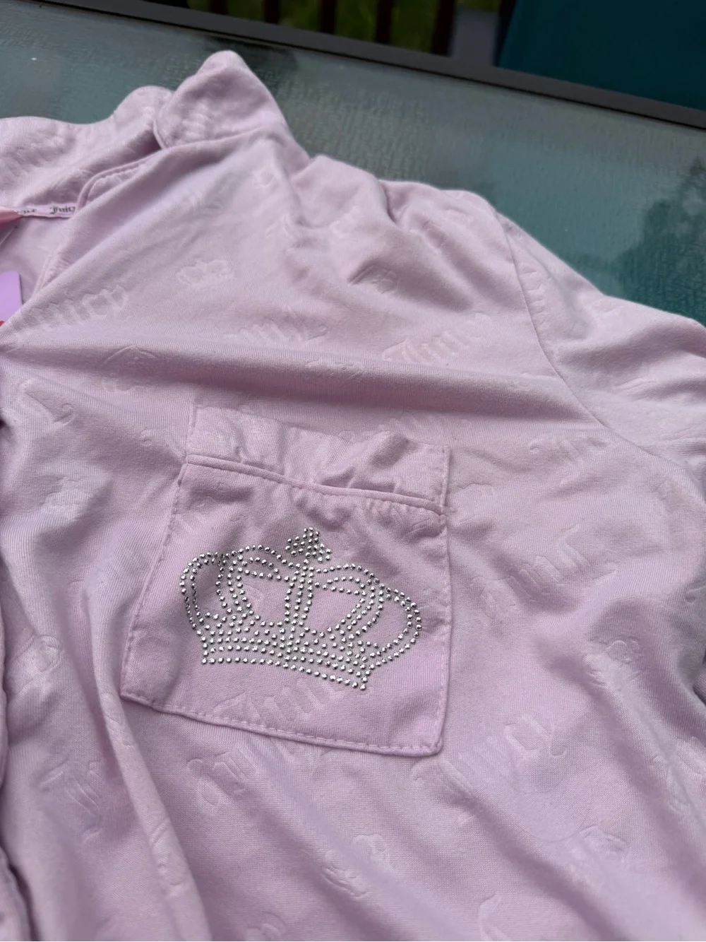 Juicy Couture Light Purple Short-Sleeve Button Pajama Set